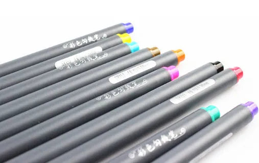 10 hook line drawing pens with 0.38mm metal tips for architectural and broadcast technical sketching