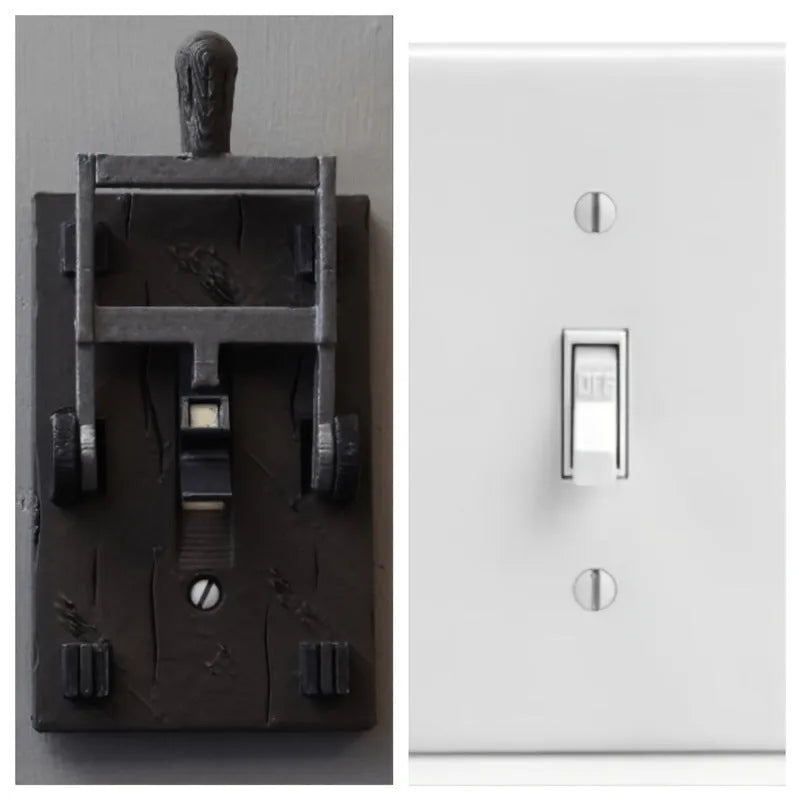 DZ1V1 retro mechanical light switch wall plate with vintage design