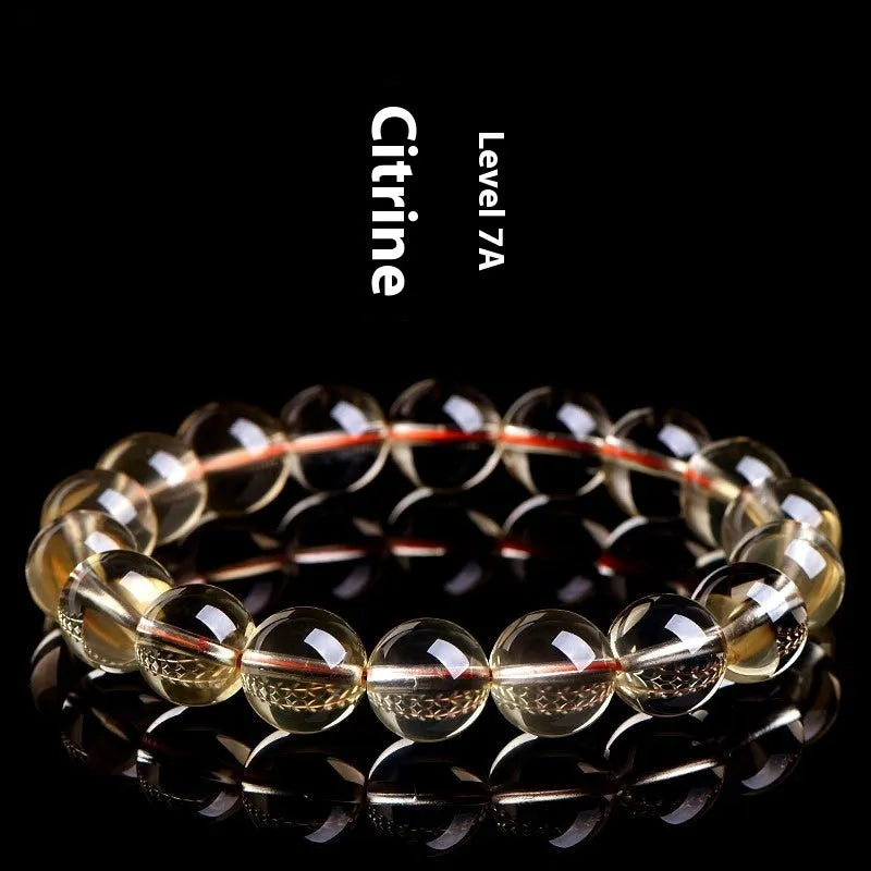 Natural citrine scattered beads ball bracelet showing polished gemstone beads in an original design.