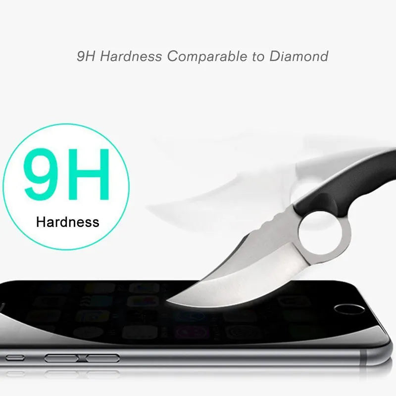 Anti-peeping tempered glass iPhone screen protector in black colour for privacy protection