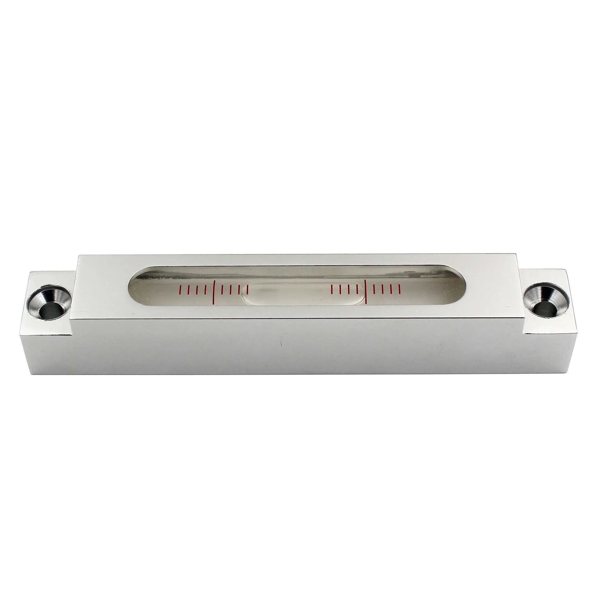 Miniature metal and glass spirit level for machine tool decoration with measurement scale