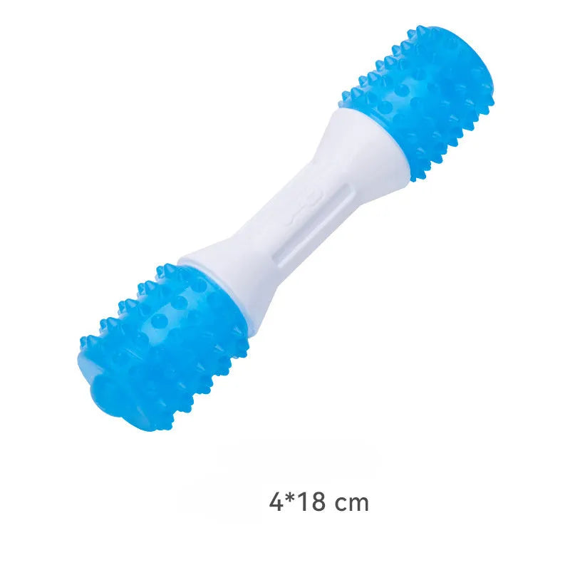 Dual-colour puppy teething chew toy in TPR rubber for dogs aged 2-8 months