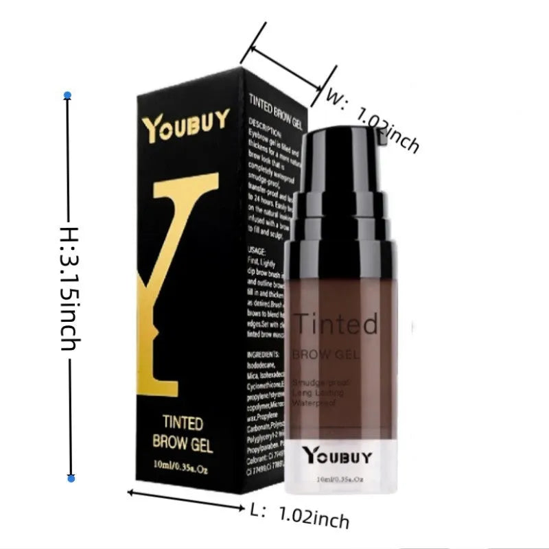 Waterproof eyebrow cream pot in dark grey and golden yellow colour options for natural brow definition