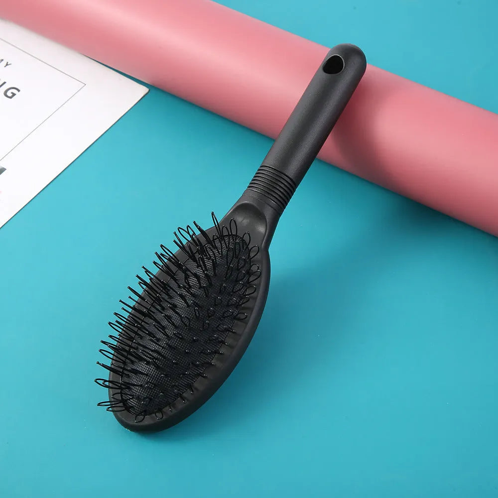 Black ring tooth hair extension comb made of ABS plastic with airbag cushioning