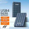 Silver aluminium USB4 hard disk box for M.2 NVMe SSDs with 40Gbps speed