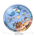 Water sensory playmat for cats with floating toys in ocean theme design on blue PVC surface