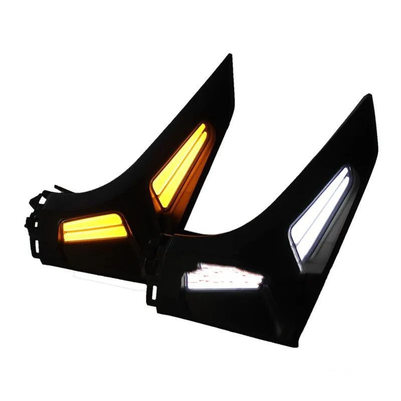 Yamaha NMAX155 LED turn signal steering lights in white yellow, blue yellow, and red yellow colour options