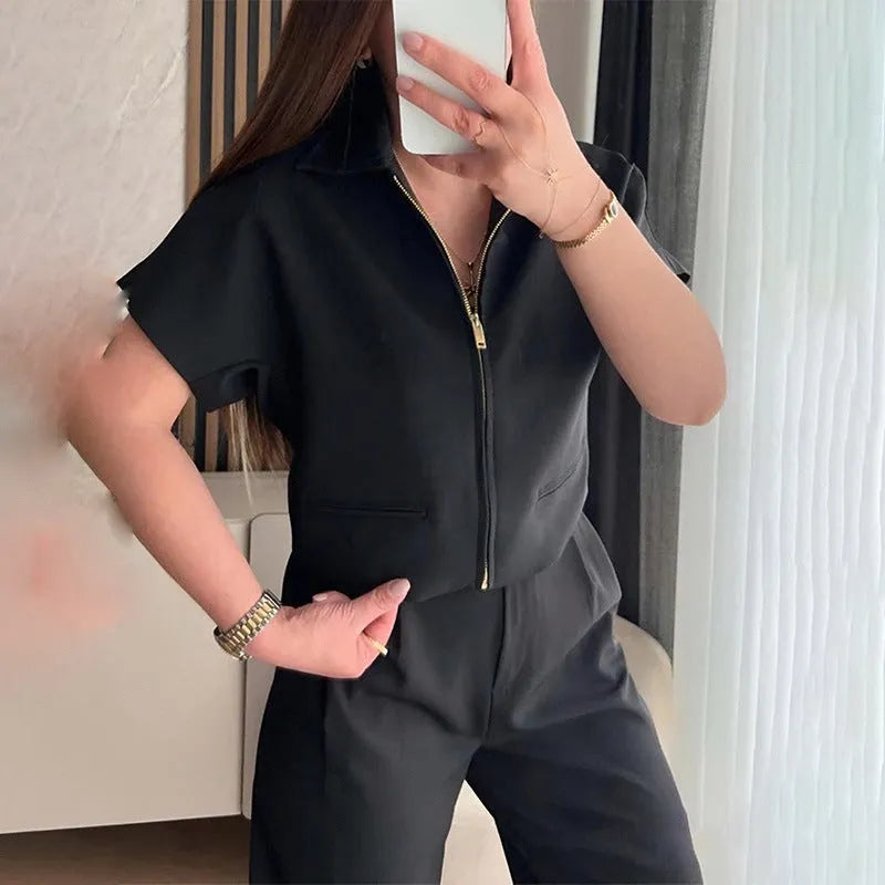 Damascus casual loose-fit polyester top in black, white or yellow colours