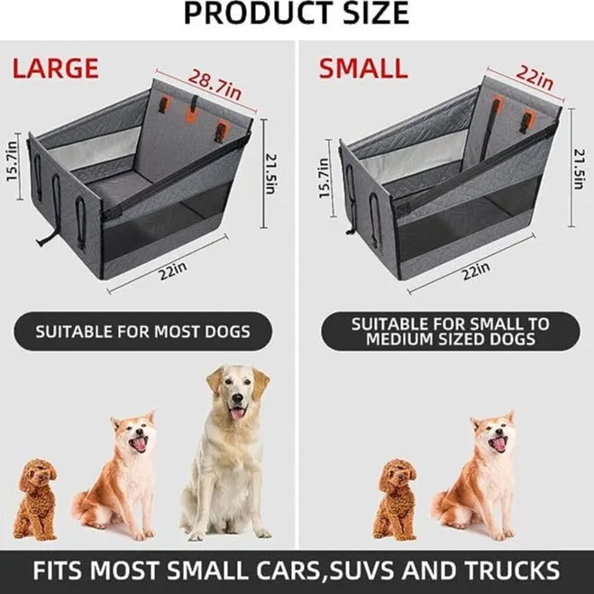 Grey water resistant cloth dog bed measuring 56x56x40cm for indoor pet use