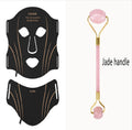 Black gold facial mask IPL device with LED lights and touch screen controls on headband