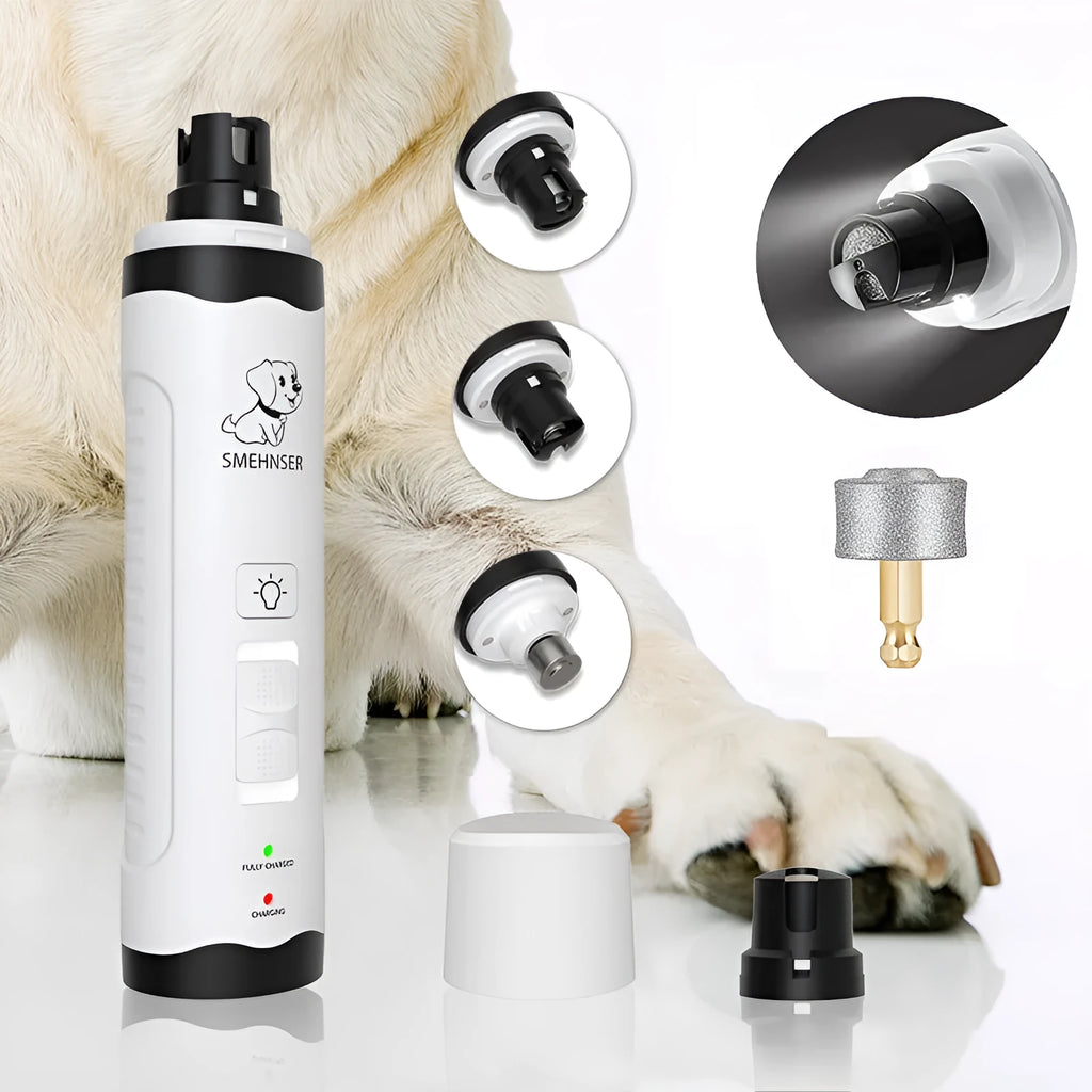 Electric dog nail trimmer with LED display and 3-speed settings