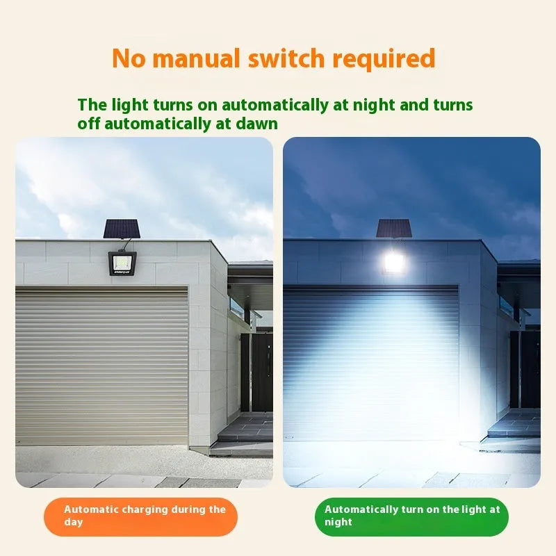 Waterproof solar courtyard LED light with IP65 rating for outdoor garden installation
