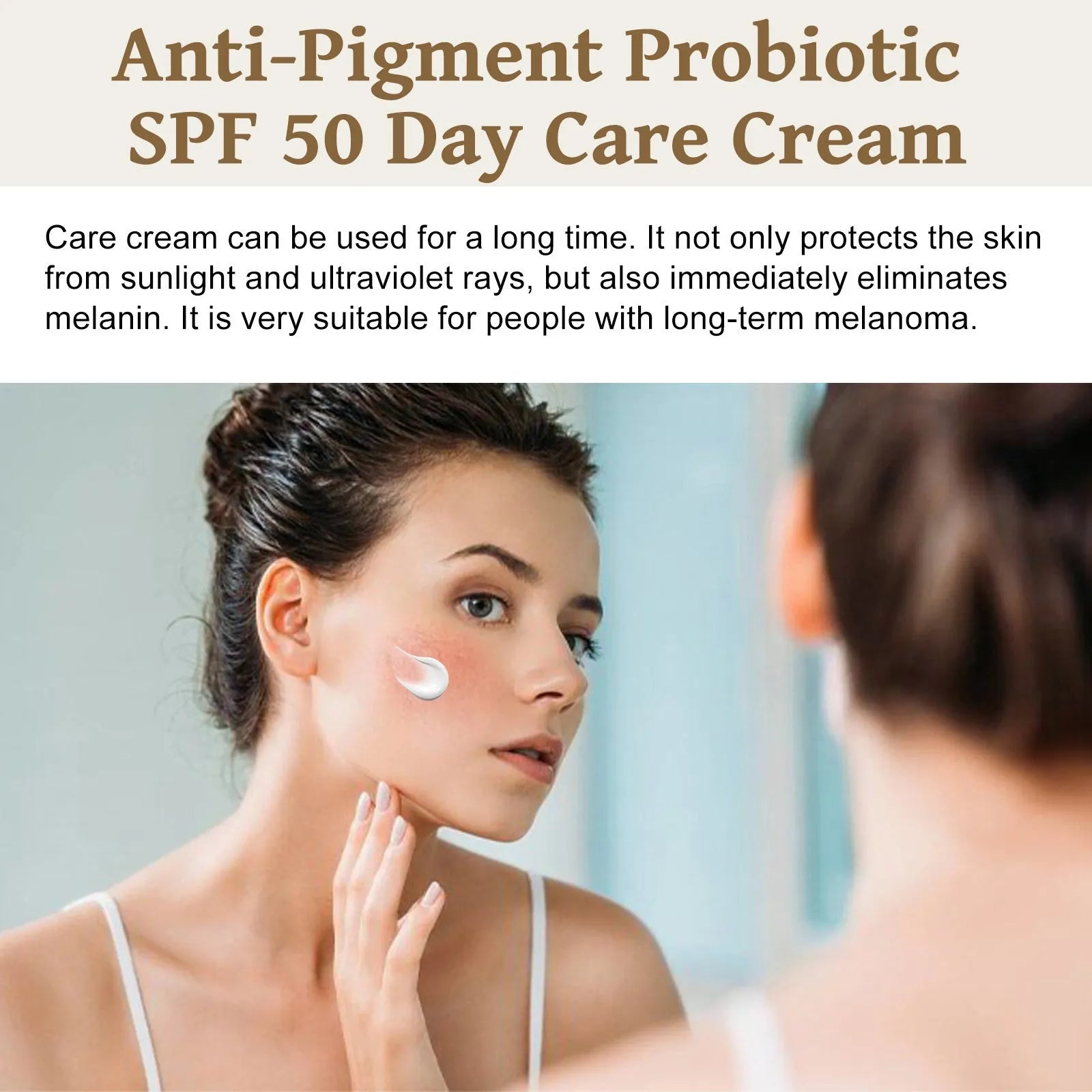 50g tube of probiotics brightening protective cream with vitamin C and titanium dioxide.
