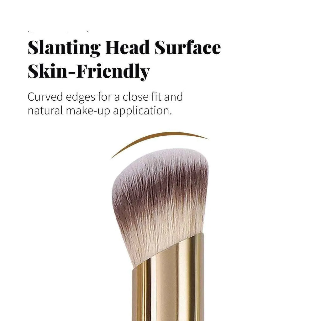 MAANGE five angled makeup brushes in apricot for powder, blusher and foundation application