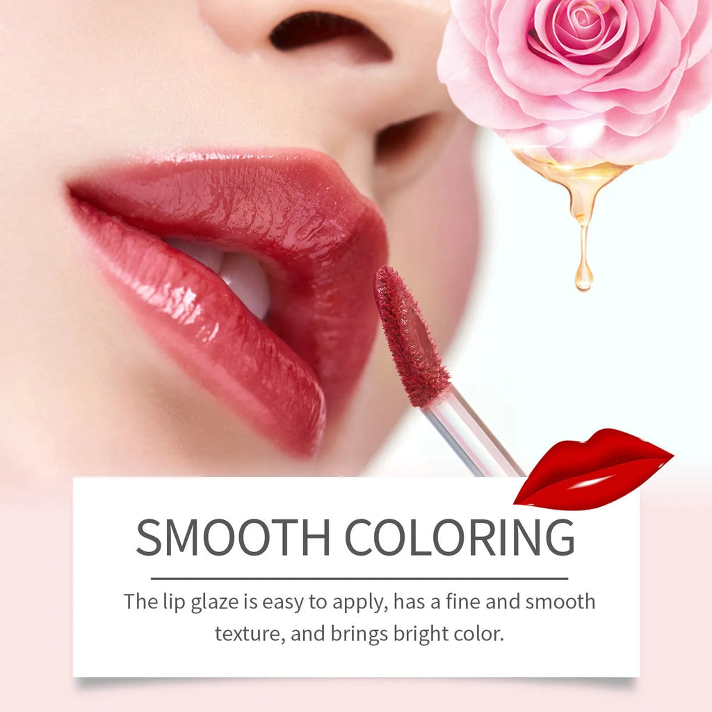 Double-headed lip liner and lip lacquer makeup pencil showing two colour tips