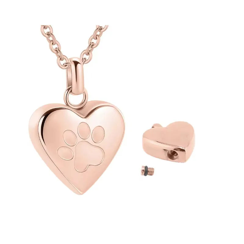 Silver titanium steel heart pendant necklace that opens, used as a cremation casket.