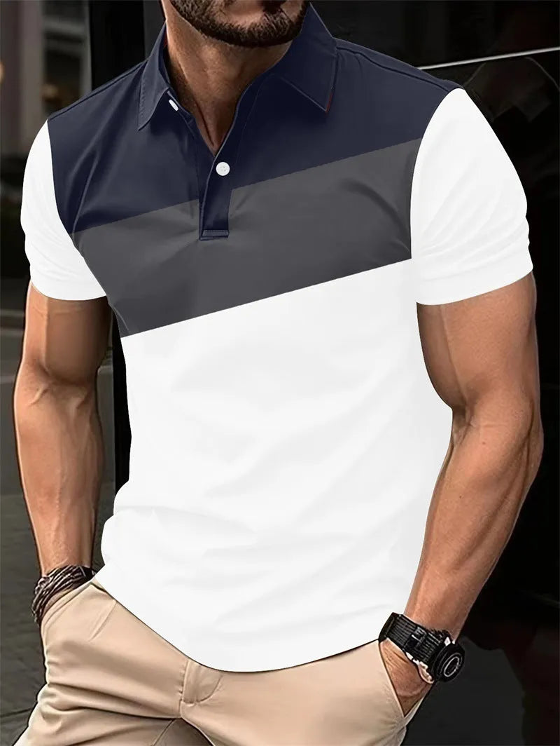 Men's 3D digital printed short sleeve t-shirt in LM-PL047 colour, loose fit