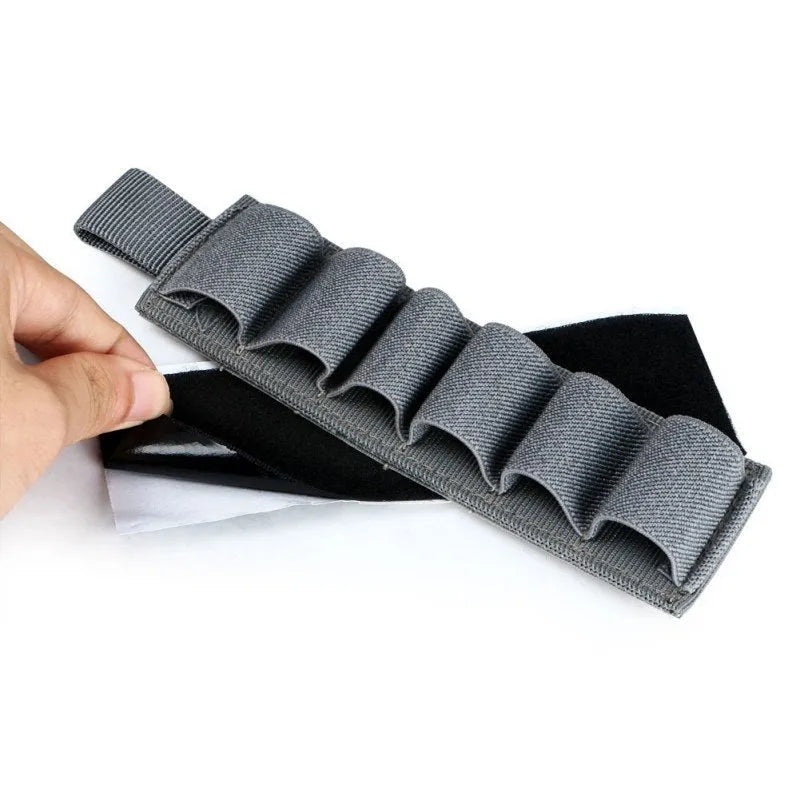Tactical 6-hole loose sticker bag made from 1000D nylon in army green, shown with dimensions 5cm by 16.5cm.