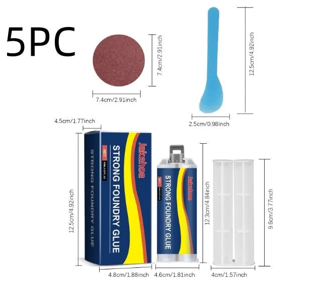 85ml metal casting glue kit with epoxy resin adhesive for stainless steel copper aluminium bonding