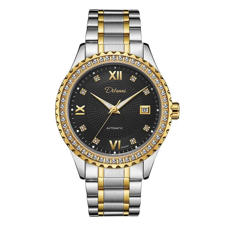 Fashionmonger automatic mechanical watch for men with luminous hands and waterproof construction