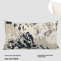 Chinese style blue floral decorative cushion pillow with feather velvet core in square and waist pillow sizes