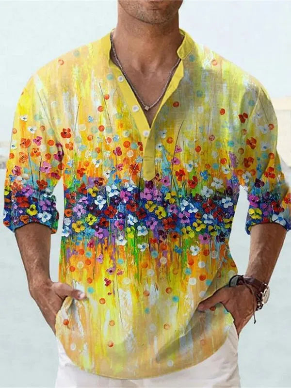 British style bamboo hemp summer shirt with striped pattern in multiple colour options