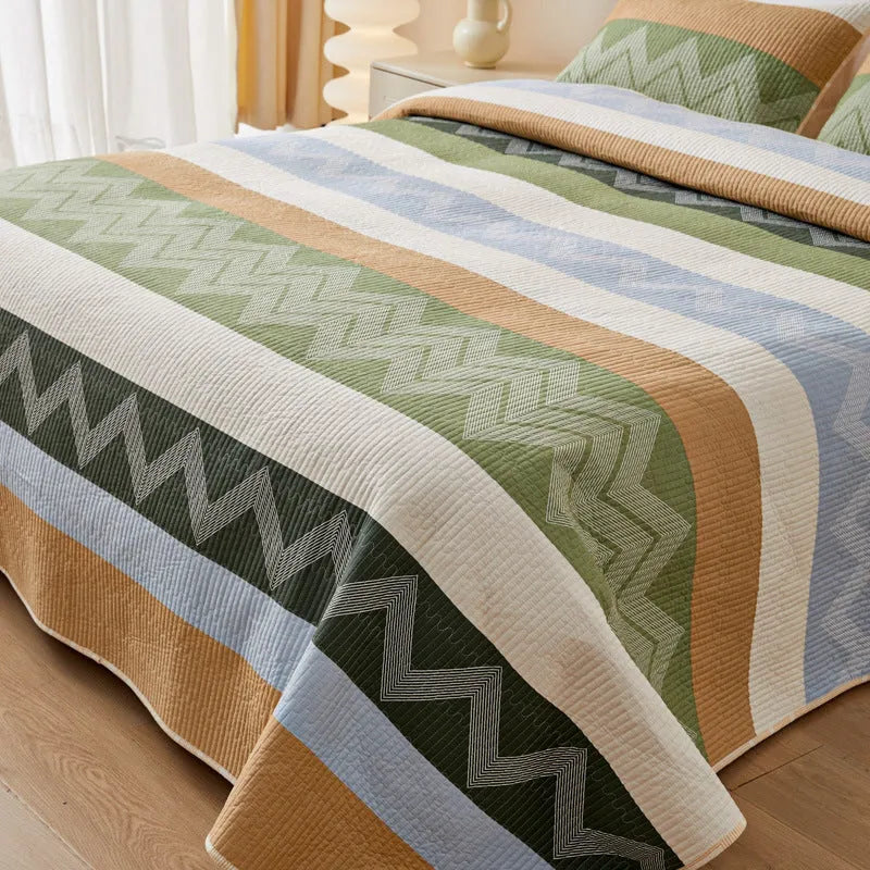Pure cotton printed bed sheet three-piece set in modern simplicity style for 2.2 metre beds