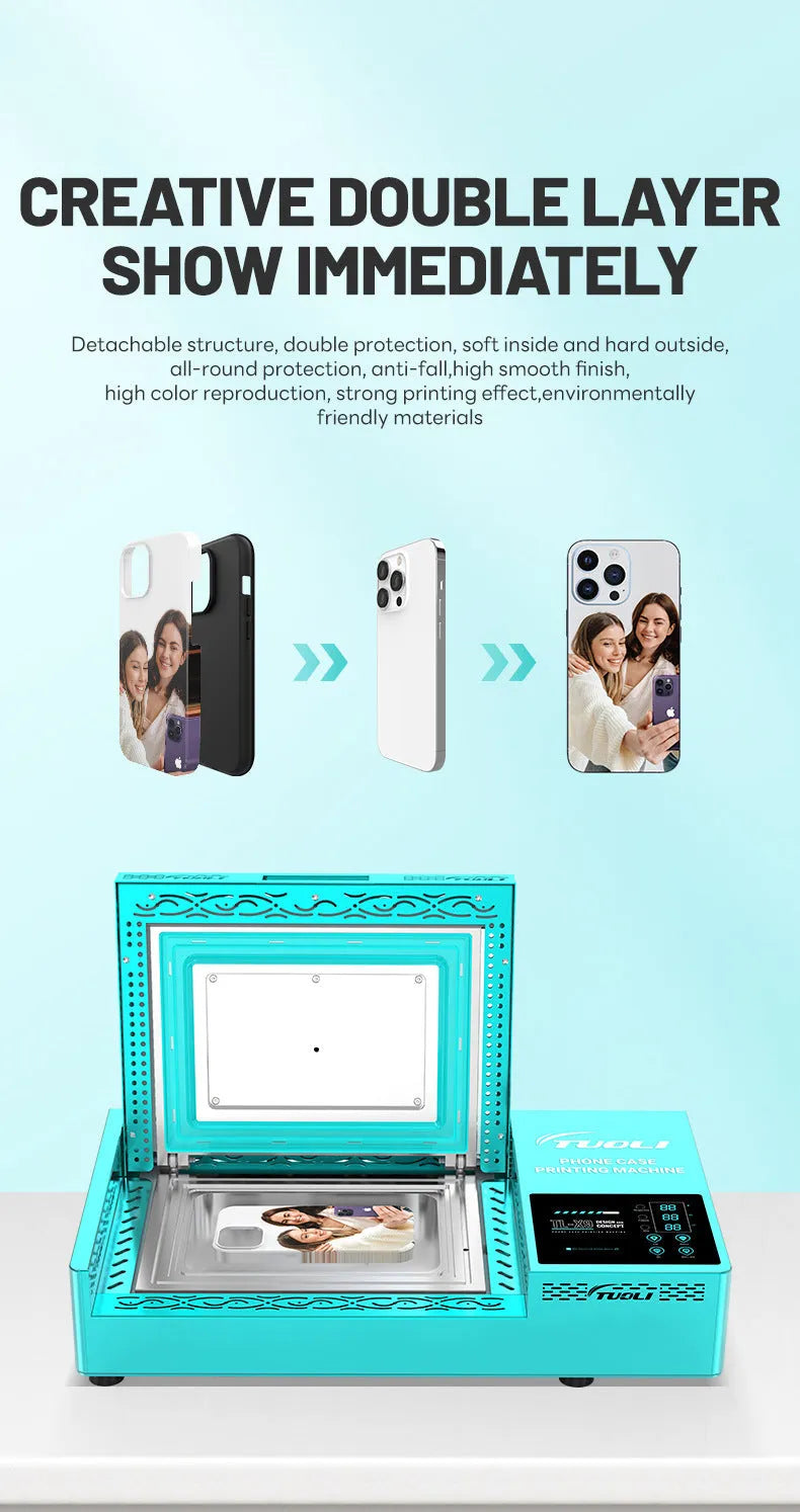 Metal phone case heat transfer machine for thermal printing on Samsung and Apple cases