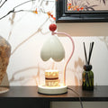 Linglan ancient style melting wax lamp with metal holder in cream white colour