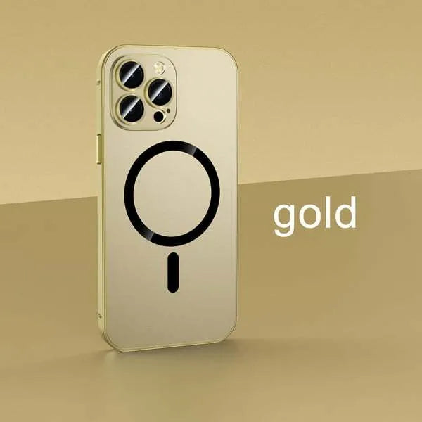 Aluminium alloy frame iPhone case with magnetic closure in five metallic colour options