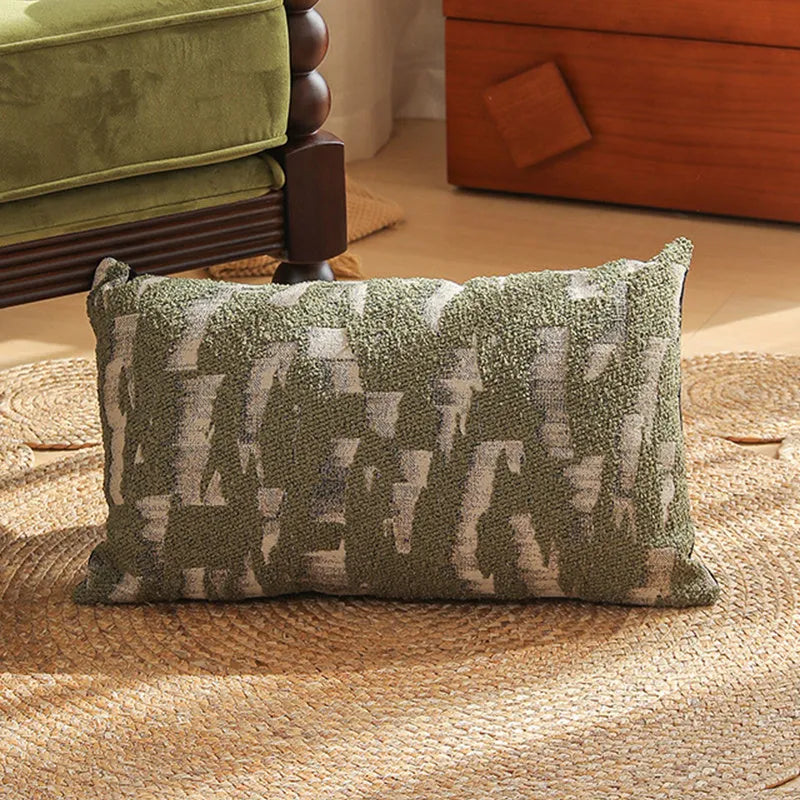 Square 45cm Jacquard woven cushion cover with a detailed retro floral pattern in Nordic style.