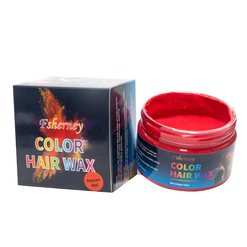 120g hair styling clay container in multiple colour options with strong hold formula