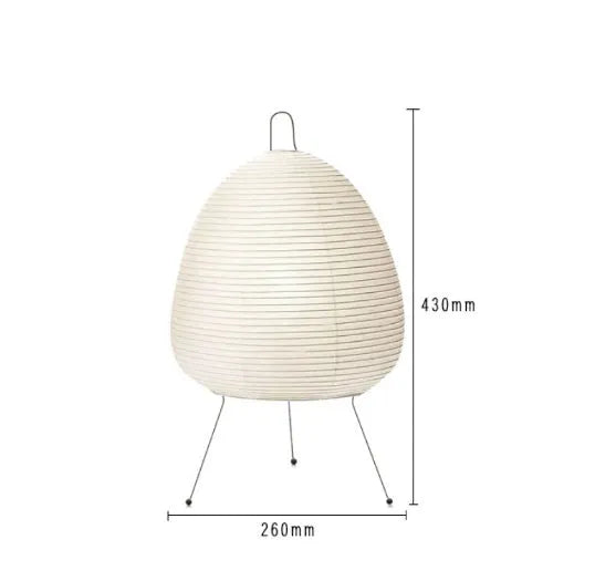 Japanese style handmade rice paper table lamp with aluminium base and dimmable lighting