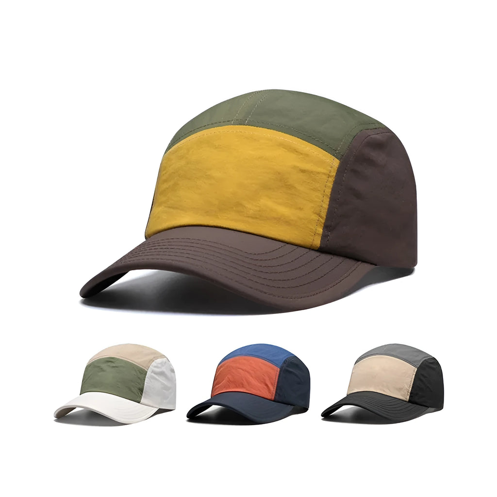 Men's quick-drying baseball cap with curved brim in cotton-polyester blend fabric