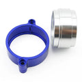 Aluminium fixed movement clamp for car exhaust modification in black, blue or red colours