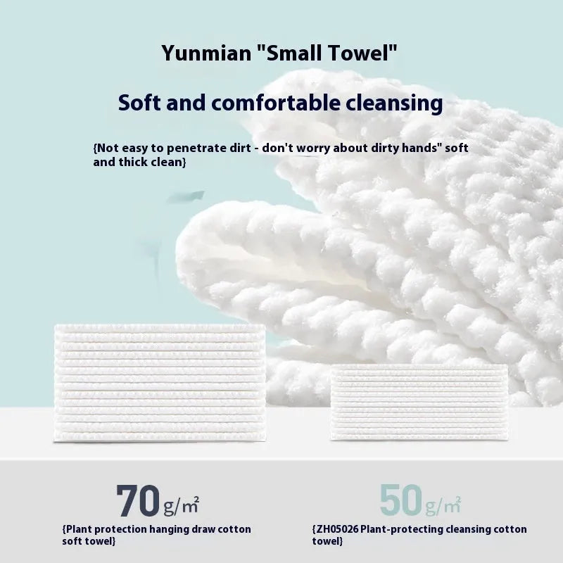 Disposable hanging towel roll with 100 soft towels for facial and body hygiene