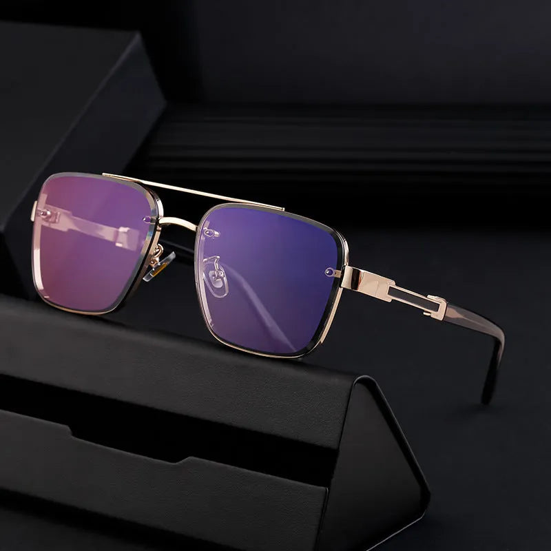 Men's vintage sunglasses with UV protection PC lenses in various colour options.