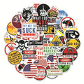 Waterproof helmet warning stickers pack with PVC adhesive and bright film coating