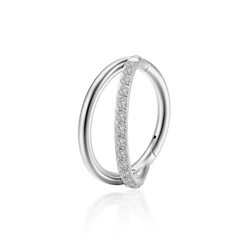 Titanium alloy fork nose ring in multiple colours and sizes for body piercing