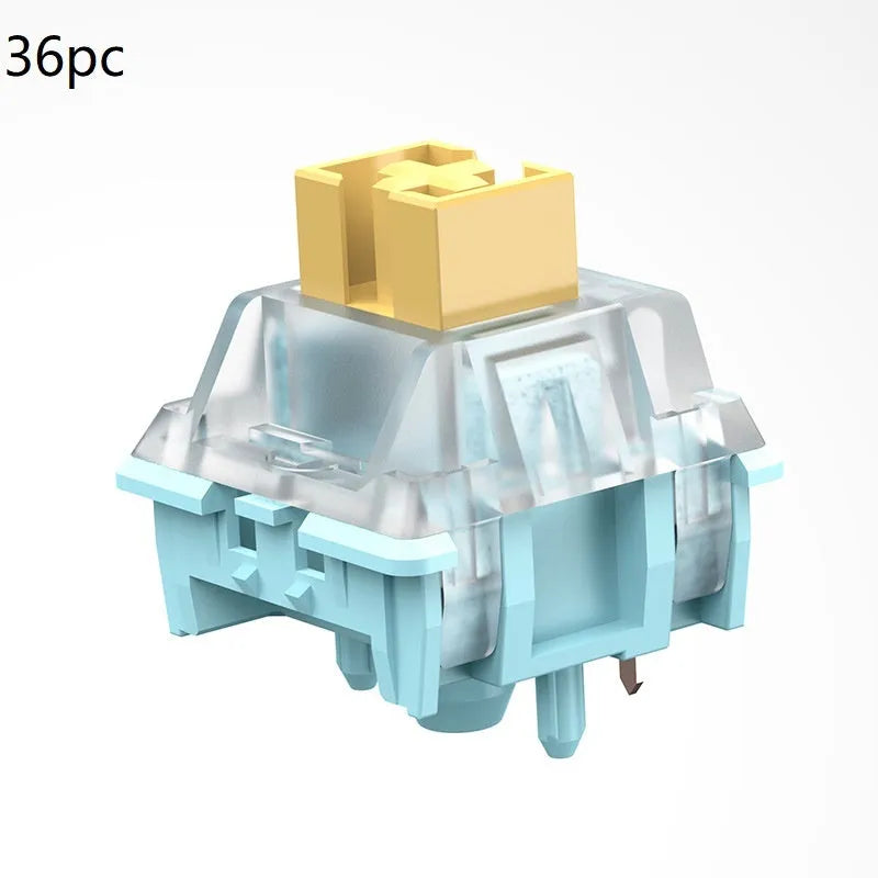 36 Sea Salt Lemon PRO Mute coloured keyboard switch shaft bodies for mechanical keyboard customisation