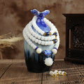 White Jade Bodhi Beads Long Bracelet in nine styles including Lotus, Cloisonne, and tassel options.