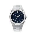 Stainless steel men's waterproof business watch with 42mm dial and butterfly buckle