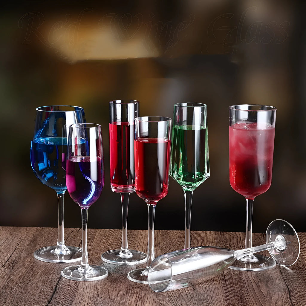Clear acrylic red wine bottle with modern design for party catering and events