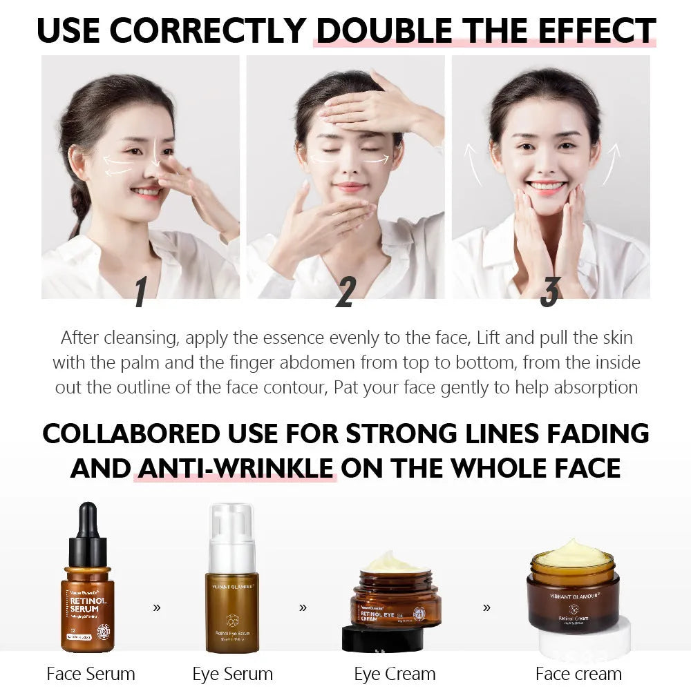30ml retinol facial serum bottle for reducing dry lines and fine lines