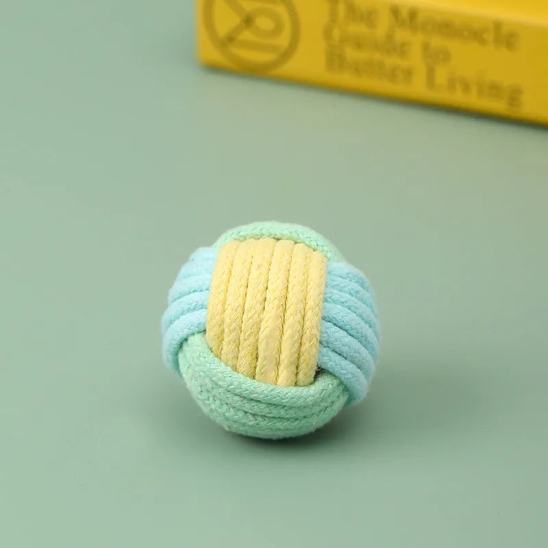 Handmade cat hairball plush toy made from cotton balls in blue powder colour