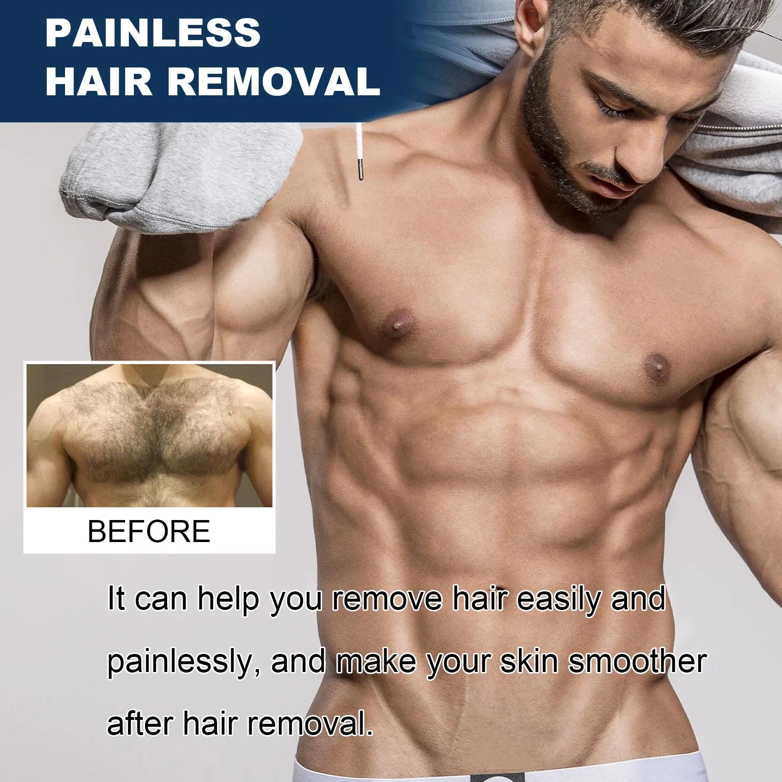 Men's mild hair removal cream 100ml tube for multiple body areas