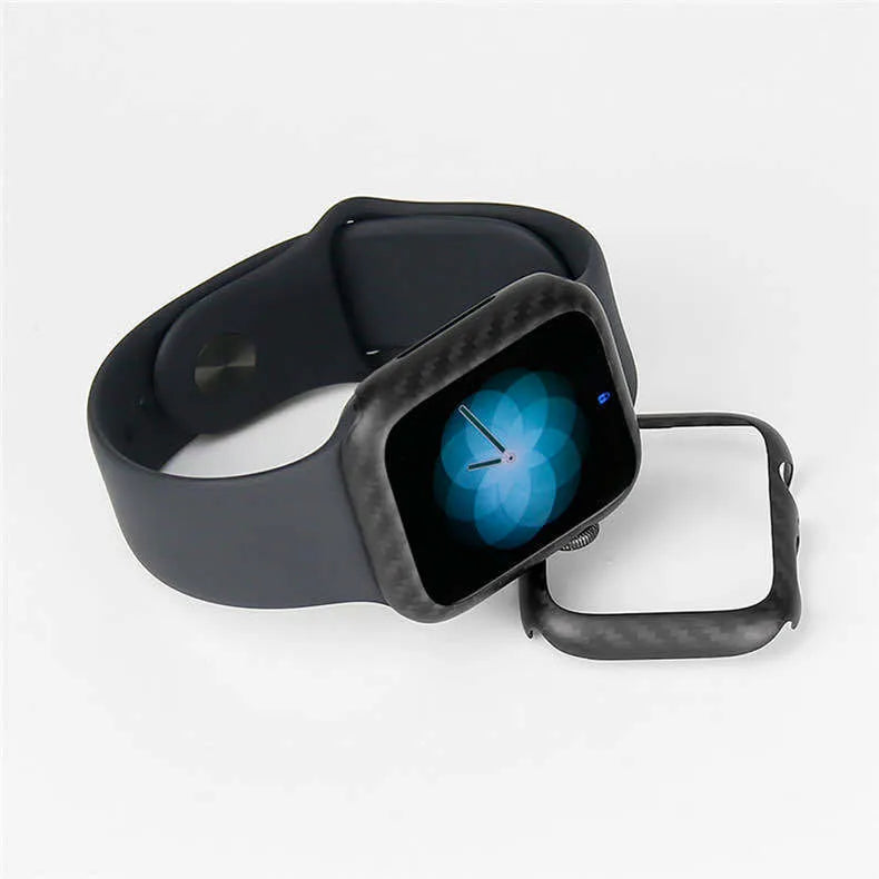 Half wrap leather case for Apple Watch Series 4 44mm in bright black and matt black colours