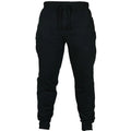 Men's solid colour drawstring waist fleece casual trousers in loose fit style