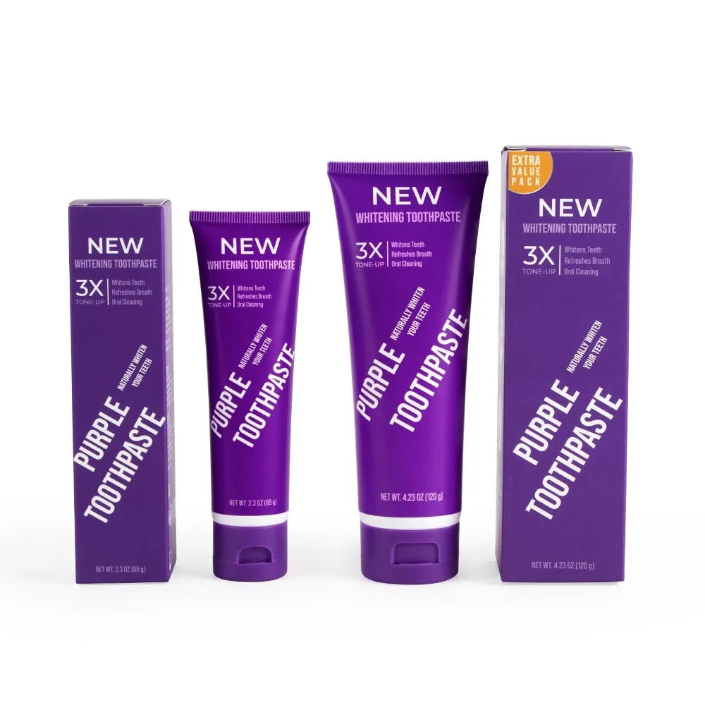 120g tube of purple whitening toothpaste for adults to remove yellow stains