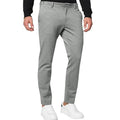 Men's slim-fit tapered chino trousers in a grey colour, showing the casual fit and style.